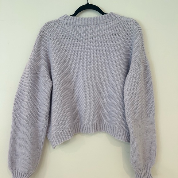 NWT Main Strip Lavender Floral Knit Sweater - Picture 5 of 7